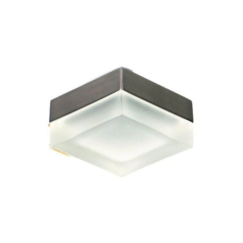 Stropní koupelnové zápustné světlo DERYL 2 - 1xGU5,3, MR16, 50W, 8x8cm, čtvercové, stříbrné / bílé