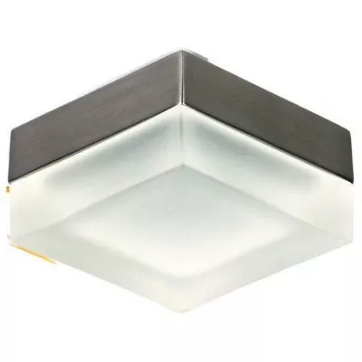 Stropní koupelnové zápustné světlo DERYL 2 - 1xGU5,3, MR16, 50W, 8x8cm, čtvercové, stříbrné / bílé
