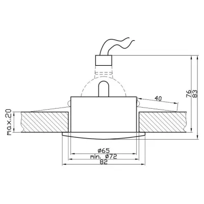 Hranaté koupelnové zápustné světlo DERYL 7 - 1xGU5,3, MR16, 50W, 8,2x8,2cm, stříbrné