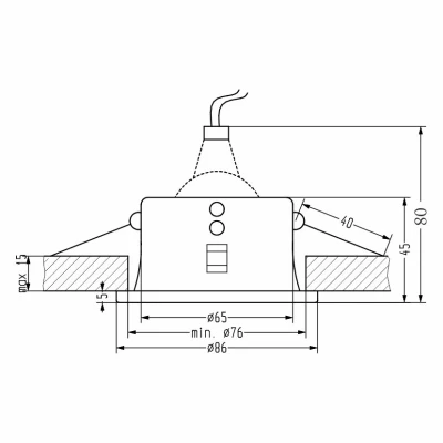 Zápustné stropní koupelnové svítidlo DERYL 8 - 1xGU5,3, MR16, 50W, 8,6cm, kulaté, bílé