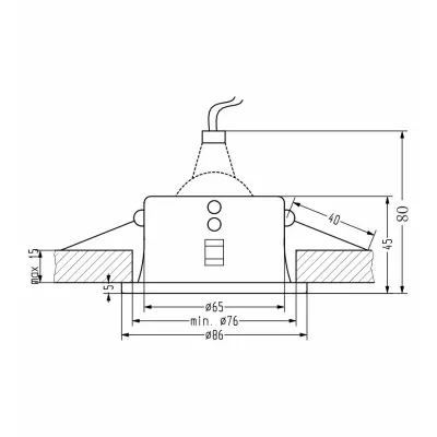 Zápustné stropní koupelnové svítidlo DERYL 8 - 1xGU5,3, MR16, 50W, 8,6cm, kulaté, bílé