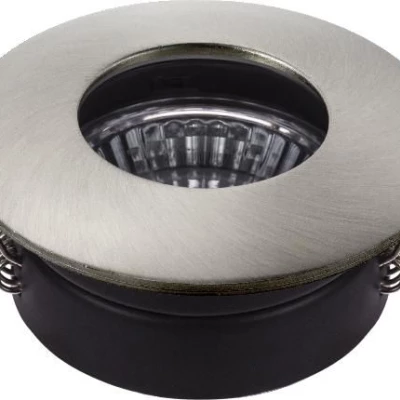 Zápustné koupelnové kulaté stropní světlo DERYL 9 - 1xGU5,3, MR16, 50W, 8,3cm, stříbrné