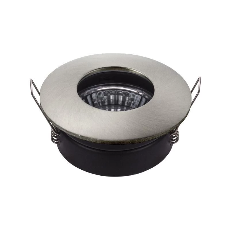 Zápustné koupelnové kulaté stropní světlo DERYL 9 - 1xGU5,3, MR16, 50W, 8,3cm, stříbrné