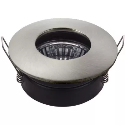 Zápustné koupelnové kulaté stropní světlo DERYL 9 - 1xGU5,3, MR16, 50W, 8,3cm, stříbrné