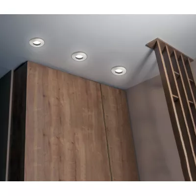 Zápustné koupelnové kulaté stropní světlo DERYL 9 - 1xGU5,3, MR16, 50W, 8,3cm, stříbrné