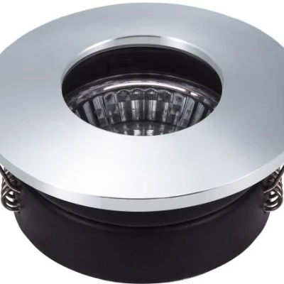 Zápustné koupelnové kulaté stropní světlo DERYL 9 - 1xGU5,3, MR16, 50W, 8,3cm, chromované