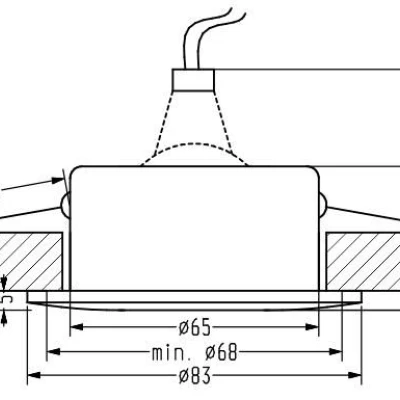 Zápustné koupelnové kulaté stropní světlo DERYL 9 - 1xGU5,3, MR16, 50W, 8,3cm, chromované