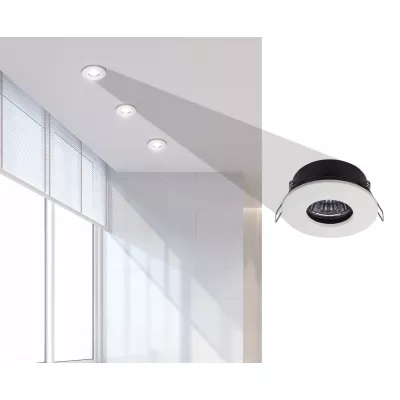 Zápustné koupelnové kulaté stropní světlo DERYL 9 - 1xGU5,3, MR16, 50W, 8,3cm, bílé