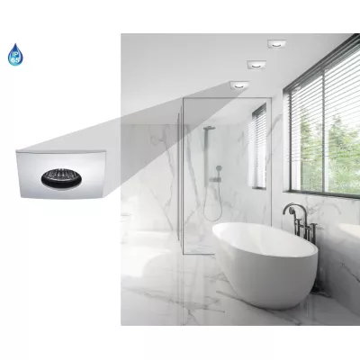 Hranaté podhledové koupelnové stropní svítidlo DERYL 10 - 1xGU5,3, MR16, 50W, 8,4x8,4cm, chromované