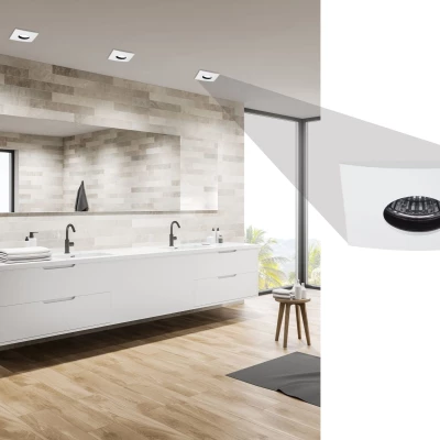 Hranaté podhledové koupelnové stropní svítidlo DERYL 10 - 1xGU5,3, MR16, 50W, 8,4x8,4cm, bílé