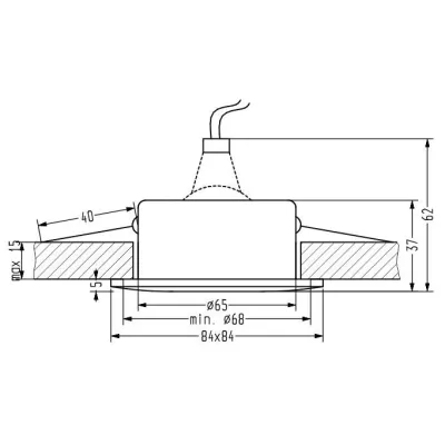 Hranaté podhledové koupelnové stropní svítidlo DERYL 10 - 1xGU5,3, MR16, 50W, 8,4x8,4cm, stříbrné