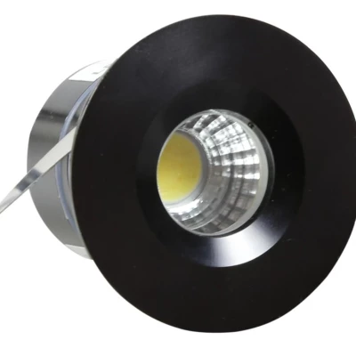 Kulaté stropní LED svítidlo do koupelny DERYL 11 - 1x3W, 6500K (studená bílá), 4,6cm, černé