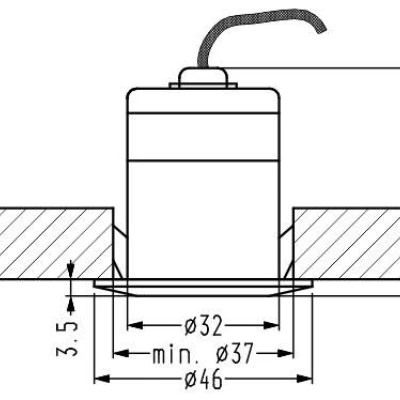 Kulaté stropní LED svítidlo do koupelny DERYL 11 - 1x3W, 6500K (studená bílá), 4,6cm, černé