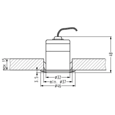 Kulaté stropní LED svítidlo do koupelny DERYL 11 - 1x3W, 6500K (studená bílá), 4,6cm, černé