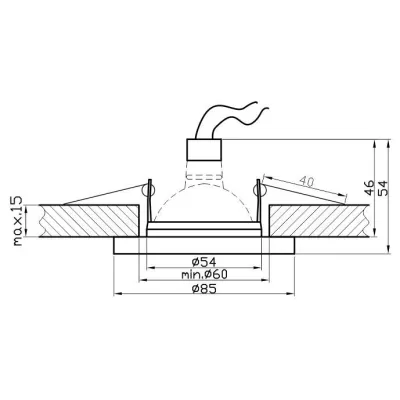 Hranaté koupelnové zápustné světlo DERYL 4 - 1xGU5,3, MR16, 50W, 8,5cm, stříbrné