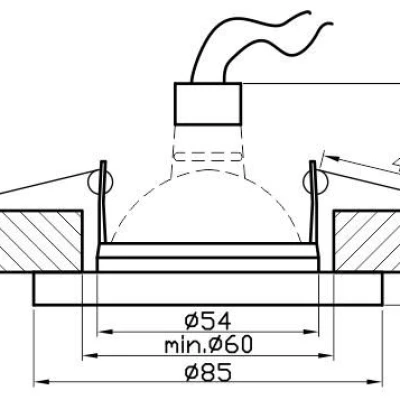 Hranaté koupelnové zápustné světlo DERYL 4 - 1xGU5,3, MR16, 50W, 8,5cm, chromované