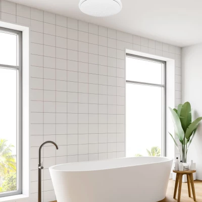 Koupelnové stropní LED svítidlo JASPER - 24W, 4000K (denní bílá), 38cm, kulaté, bílé