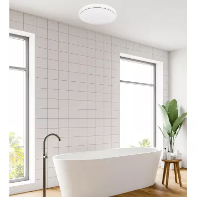 Koupelnové stropní LED svítidlo JASPER - 24W, 4000K (denní bílá), 38cm, kulaté, bílé