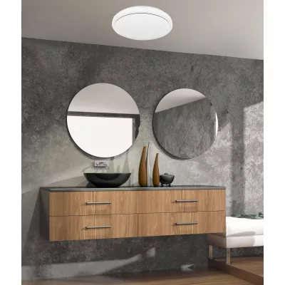 Koupelnové stropní LED svítidlo JASPER - 36W, 4000K (denní bílá), 49cm, kulaté, bílé