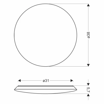 Stropní LED koupelnové osvětlení MEGA - 24W, 4000K (denní bílá), 38cm, kulaté, bílé