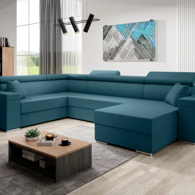 Rozkládací sedací souprava do U LEXIA - modrá, levý roh