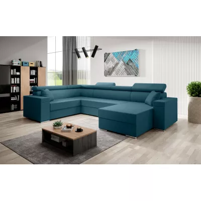 Rozkládací sedací souprava do U LEXIA - modrá, levý roh