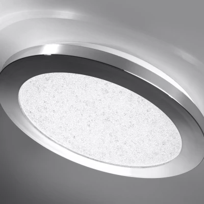 Kulatý stmívatelný LED panel do koupelny PIXEL - 12W, 3000K (teplá bílá), 22,5cm, chromovaný