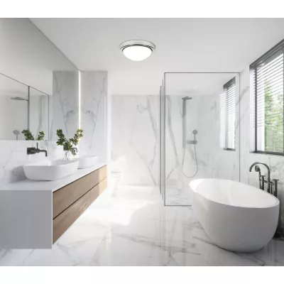 Kulaté stropní koupelnové svítidlo RODA - 2xE27, 60W, 32cm, chromované