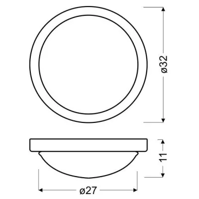 Kulaté stropní koupelnové svítidlo RODA - 2xE27, 60W, 32cm, chromované
