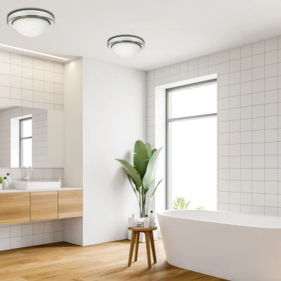 Kulaté stropní koupelnové svítidlo RODA - 1xE27, 60W, 28cm, chromované