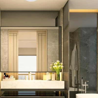 Kulaté stropní koupelnové svítidlo RODA - 1xE27, 60W, 28cm, zlaté