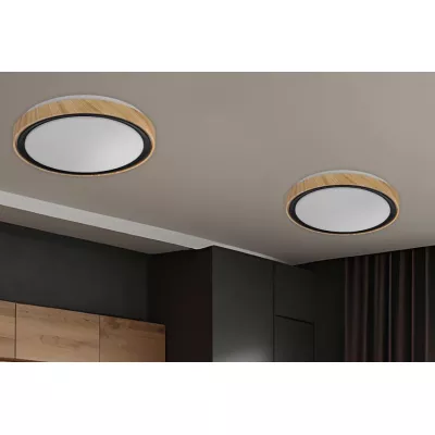 LED stropní světlo AFLO - 24W, 3000-6000K (teplá-studená bílá), hnědé / černé / bílé