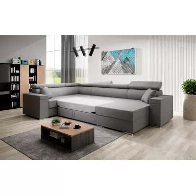 Rozkládací sedací souprava do U LEXIA - černá, levý roh