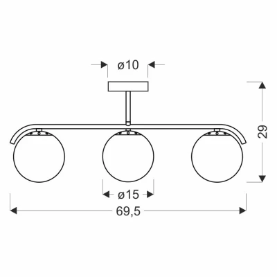 Moderní stropní osvětlení AMADEO - 3xE14, 40W, mosazné / bílé
