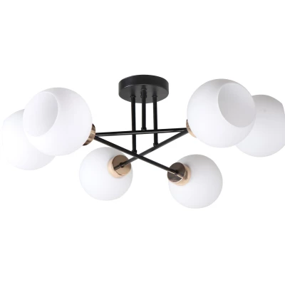 Stropní osvětlení AMANDA - 6xE27, 40W, černé / zlaté / bílé