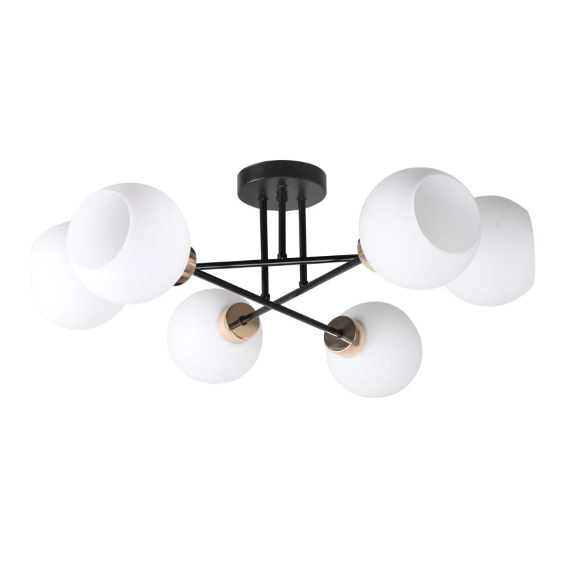 Stropní osvětlení AMANDA - 6xE27, 40W, černé / zlaté / bílé