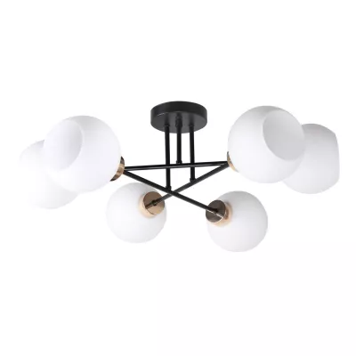 Stropní osvětlení AMANDA - 6xE27, 40W, černé / zlaté / bílé