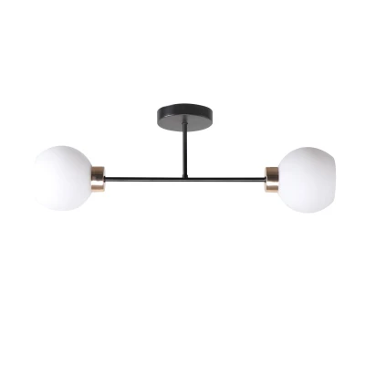 Stropní osvětlení AMANDA - 2xE27, 40W, černé / zlaté / bílé