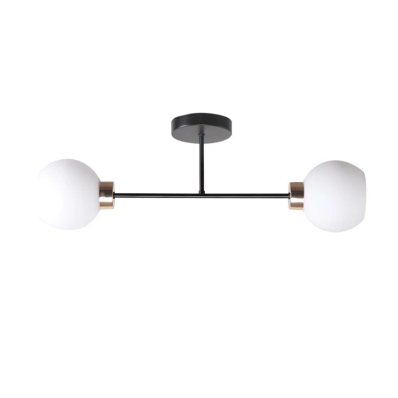 Stropní osvětlení AMANDA - 2xE27, 40W, černé / zlaté / bílé