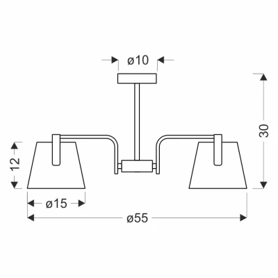 Stropní tříramenný přisazený lustr AMBERG - 3xE14, 40W, černé / žluté