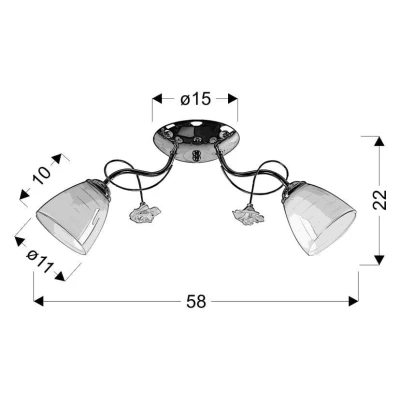 Stropní osvětlení ARIAM - 2xE27, 40W, chromované / bílé