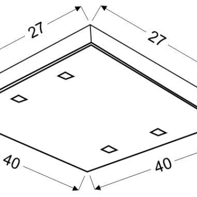 Stropní / nástěnné LED osvětlení ARTY - 16W, 6500K (studená bílá), 40x40cm, hranaté, bílé