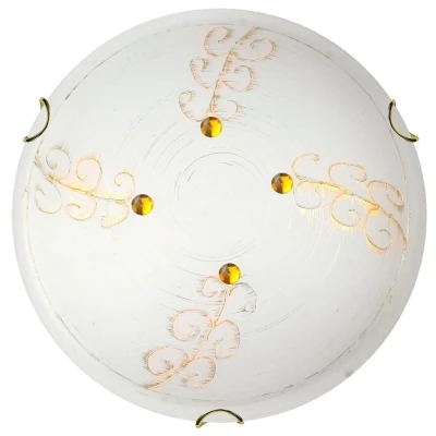 Nástěnné / stropní skleněné osvětlení ASME - 1xE27, 60W, 30cm, zlaté / bílé