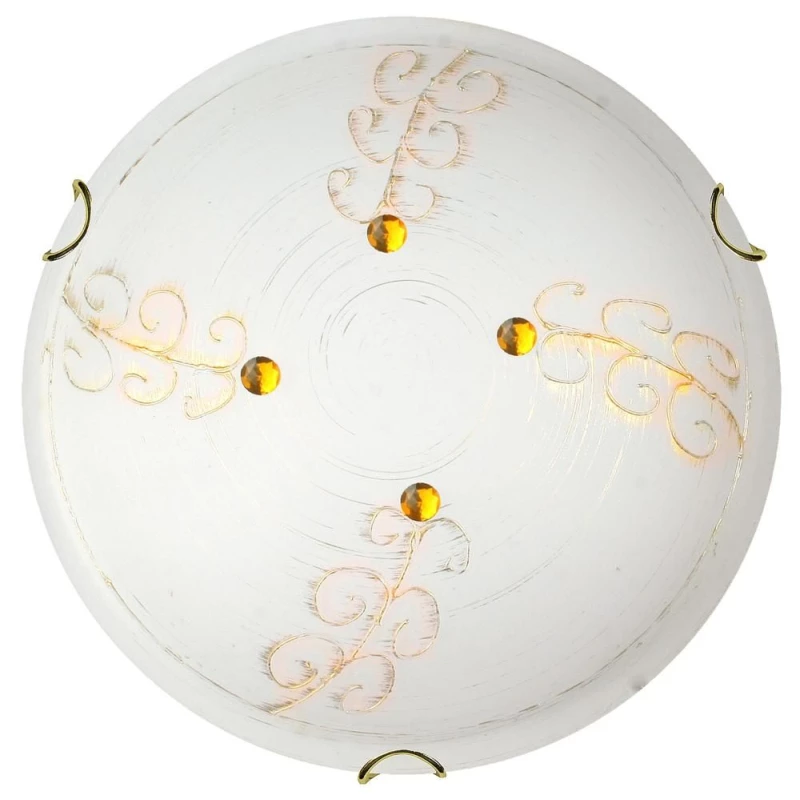 Nástěnné / stropní skleněné osvětlení ASME - 1xE27, 60W, 30cm, zlaté / bílé