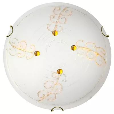 Nástěnné / stropní skleněné osvětlení ASME - 1xE27, 60W, 30cm, zlaté / bílé