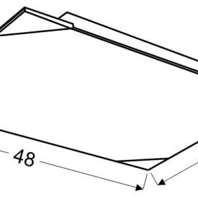 Stropní přisazené moderní osvětlení ASTON - 2xE27, 60W, hranaté, chromované / bílé