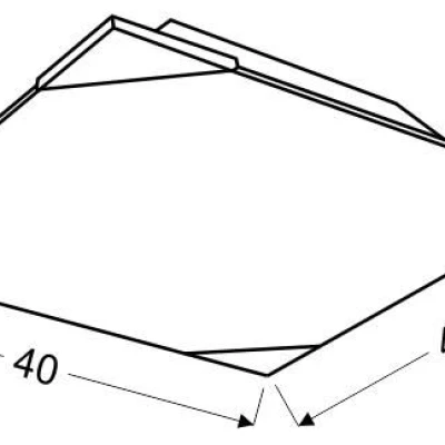 Stropní moderní osvětlení ASTON - 3xE27, 60W, 40x40cm, čtvercové