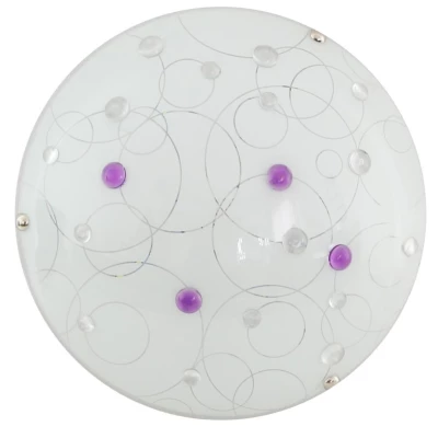 Nástěnné / stropní LED světlo ASTRO - 10W, 3000K (teplá bílá), 30cm, kulaté, bílé / fialové