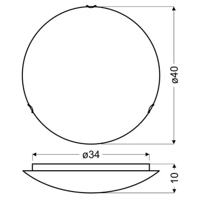 Nástěnné / stropní osvětlení DUNA - 2xE27, 60W, 40cm, kulaté, chromované / bílé