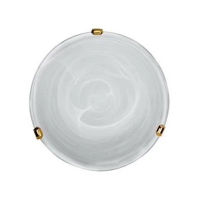 Nástěnné / stropní osvětlení DUNA - 1xE27, 60W, 30cm, kulaté, mosazné / bílé